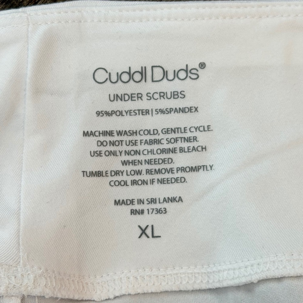 NEW Cuddl Duds Under Scrubs White Leggings Womens XL Antimicrobial Wicking Pants - Picture 4 of 5